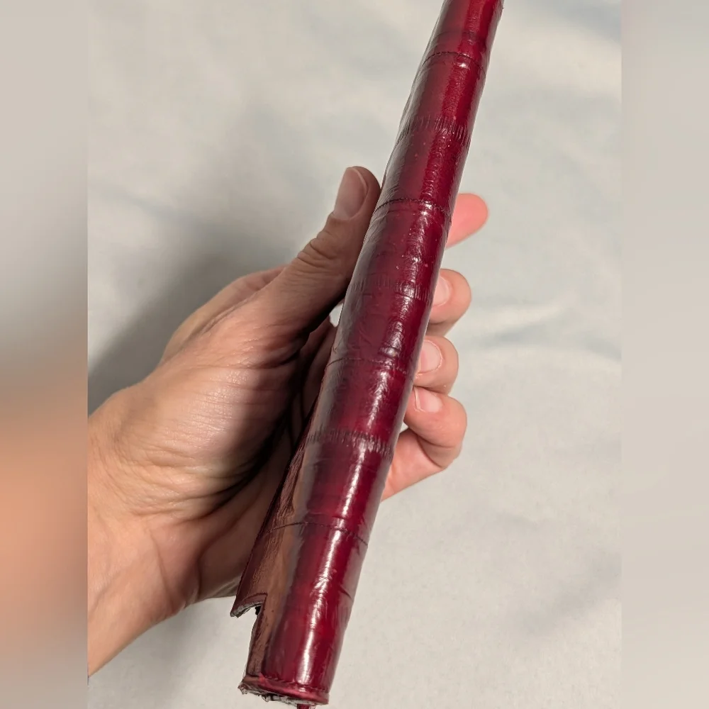 Vintage Burgundy Genuine Eel SkinLeather Trifold Wallet